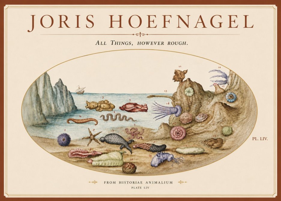 Joris Hoefnagel Totvs Echinvs Asper. Plate Liv No6 - Affiche
