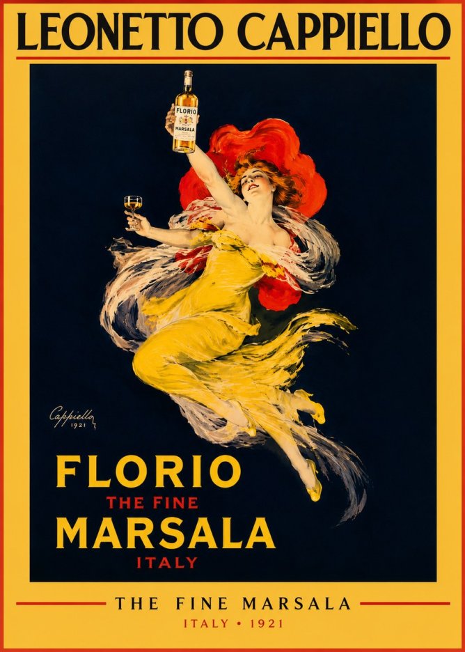 Leonetto Cappiello Florio the Fine Marsala No5 - Affiche