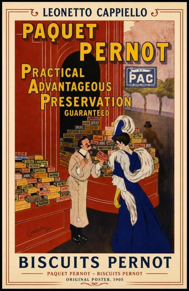 Leonetto Cappiello Paquet Pernot – Biscuits Pernot No5 - Affiche