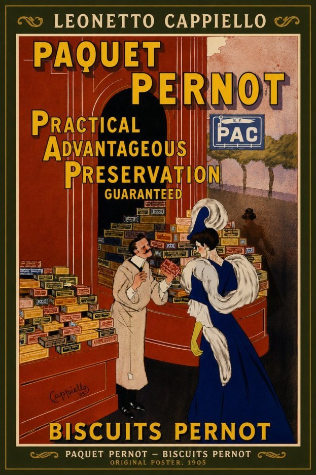 Leonetto Cappiello Paquet Pernot – Biscuits Pernot No6 - Affiche