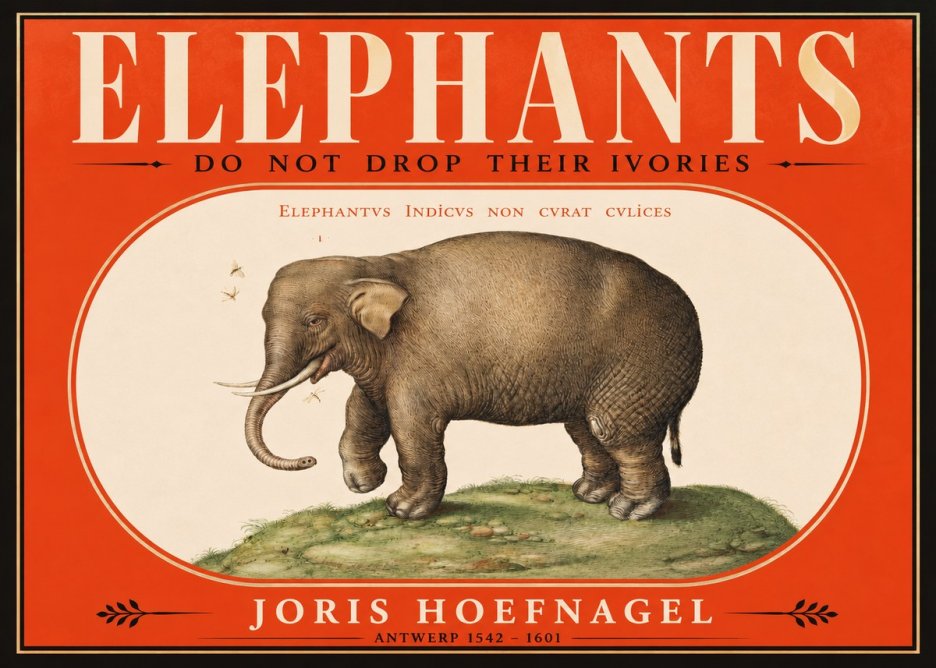 Joris Hoefnagel Elephant Does Not Drop Its Ivories No2 - Affiche