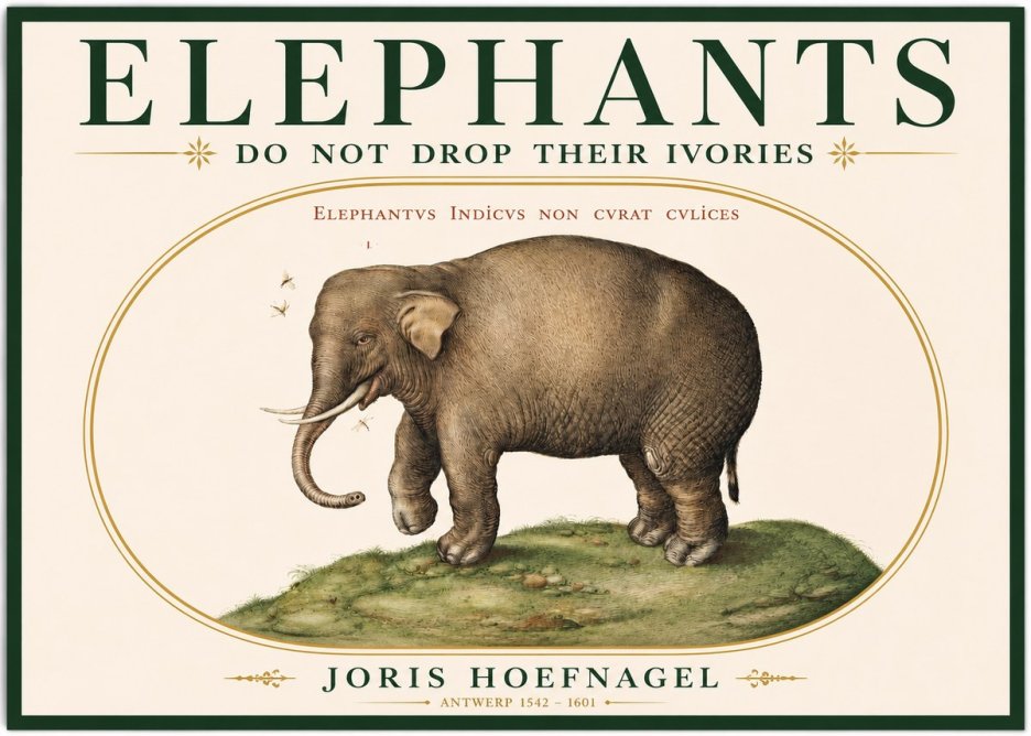 Joris Hoefnagel Elephant Does Not Drop Its Ivories No3 - Affiche