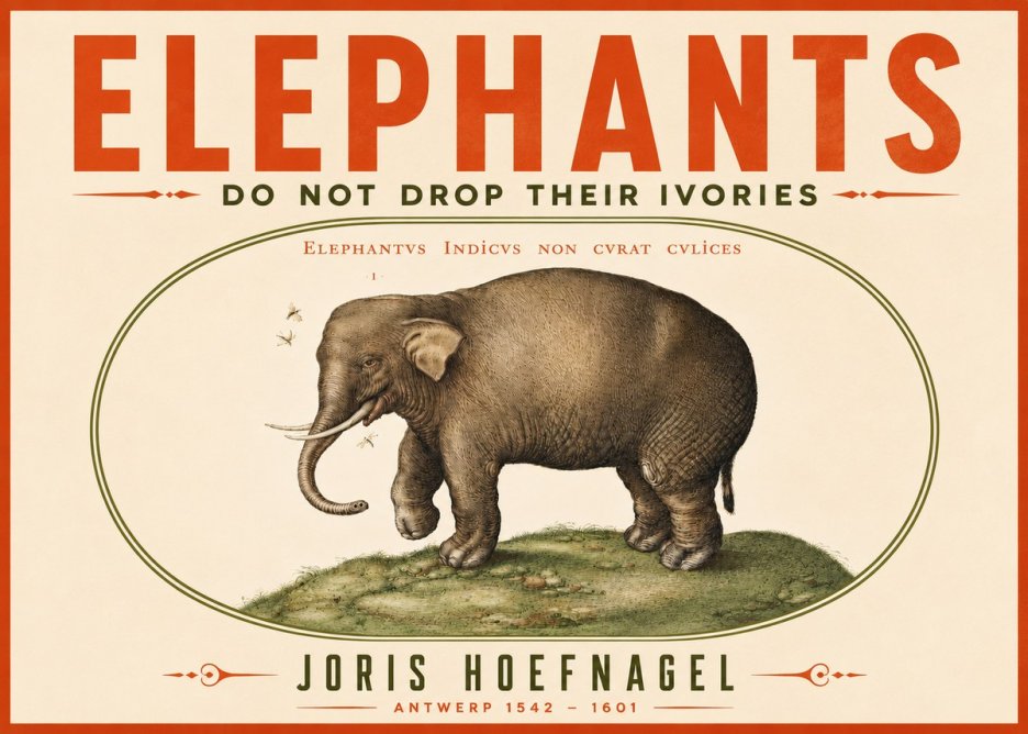 Joris Hoefnagel Elephant Does Not Drop Its Ivories No5 - Affiche