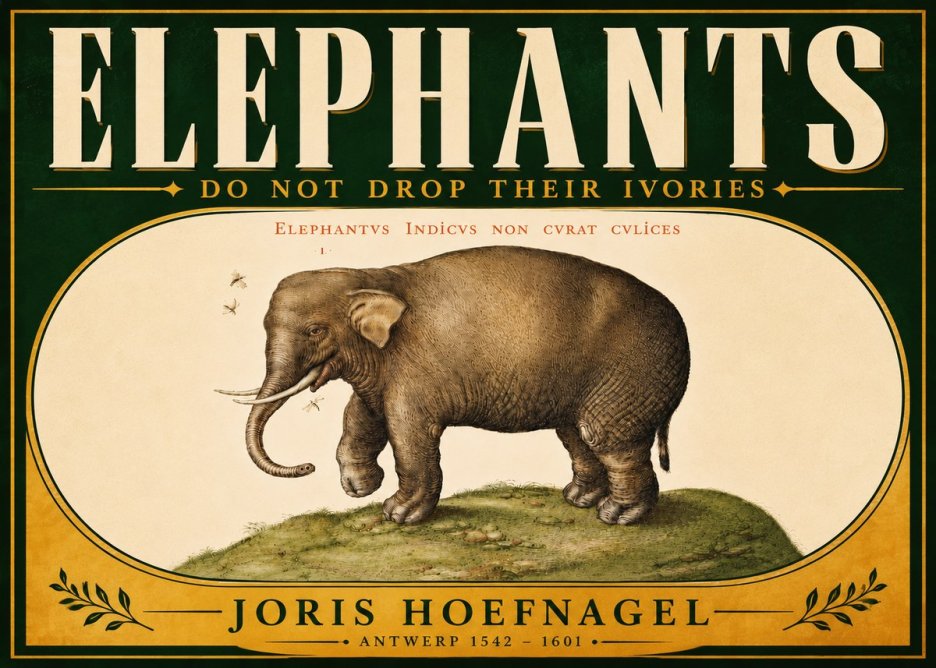 Joris Hoefnagel Elephant Does Not Drop Its Ivories No6 - Affiche