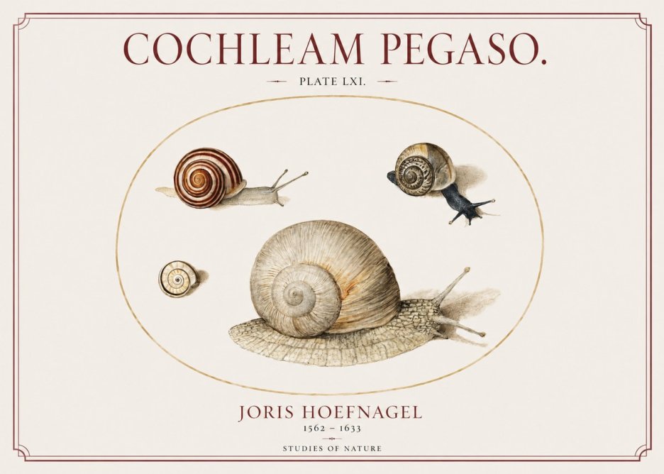 Joris Hoefnagel The Four Snails No2 - Affiche