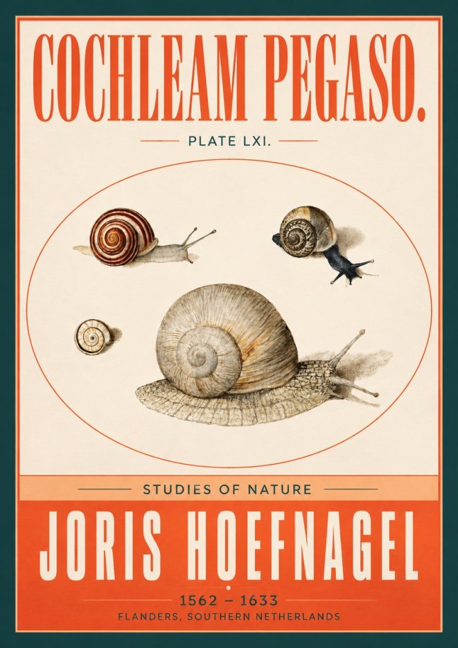 Joris Hoefnagel The Four Snails No4 - Affiche