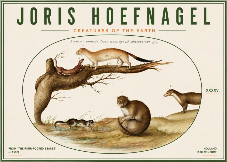 Joris Hoefnagel Creatures of the Earth I No6 - Affiche