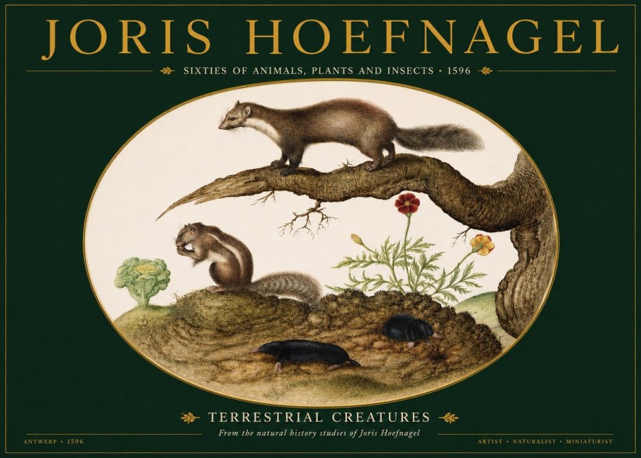 Joris Hoefnagel Terrestrial Creatures No2 - Affiche