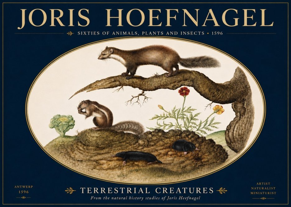 Joris Hoefnagel Terrestrial Creatures No5 - Affiche