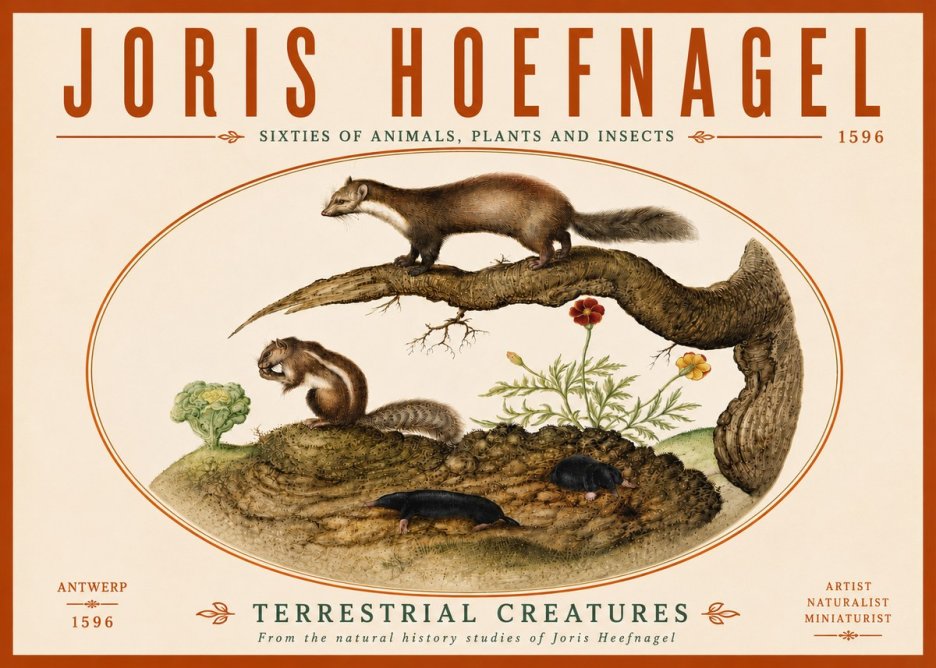 Joris Hoefnagel Terrestrial Creatures No6 - Affiche