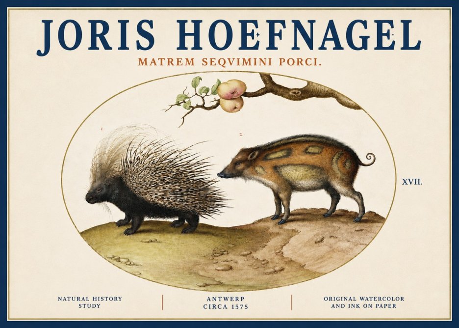 Joris Hoefnagel Matrem Seqvimini Porci. No3 - Affiche