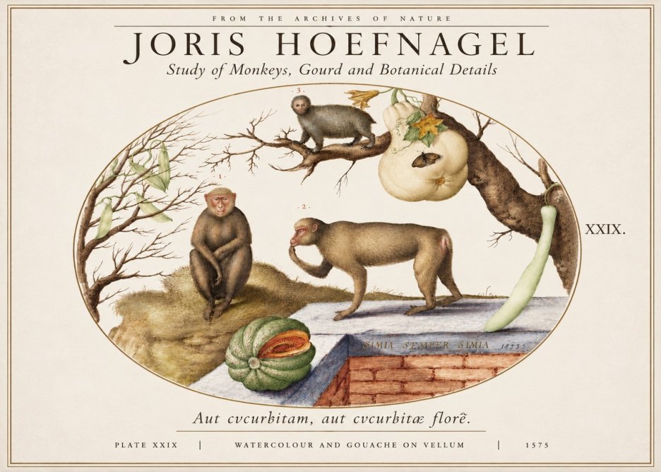 Joris Hoefnagel But Always a Monkey, Always a Monkey. Plate Xxix No6 - Affiche