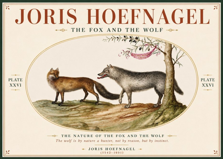 Joris Hoefnagel The Fox and the Wolf No6 - Affiche
