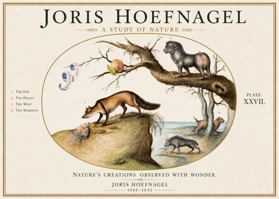 Joris Hoefnagel A Study of Nature - Plate Xxvii No3 - Affiche