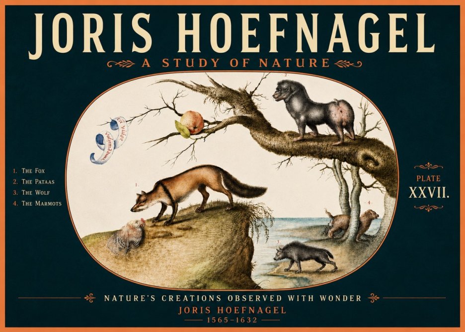 Joris Hoefnagel A Study of Nature - Plate Xxvii No5 - Affiche