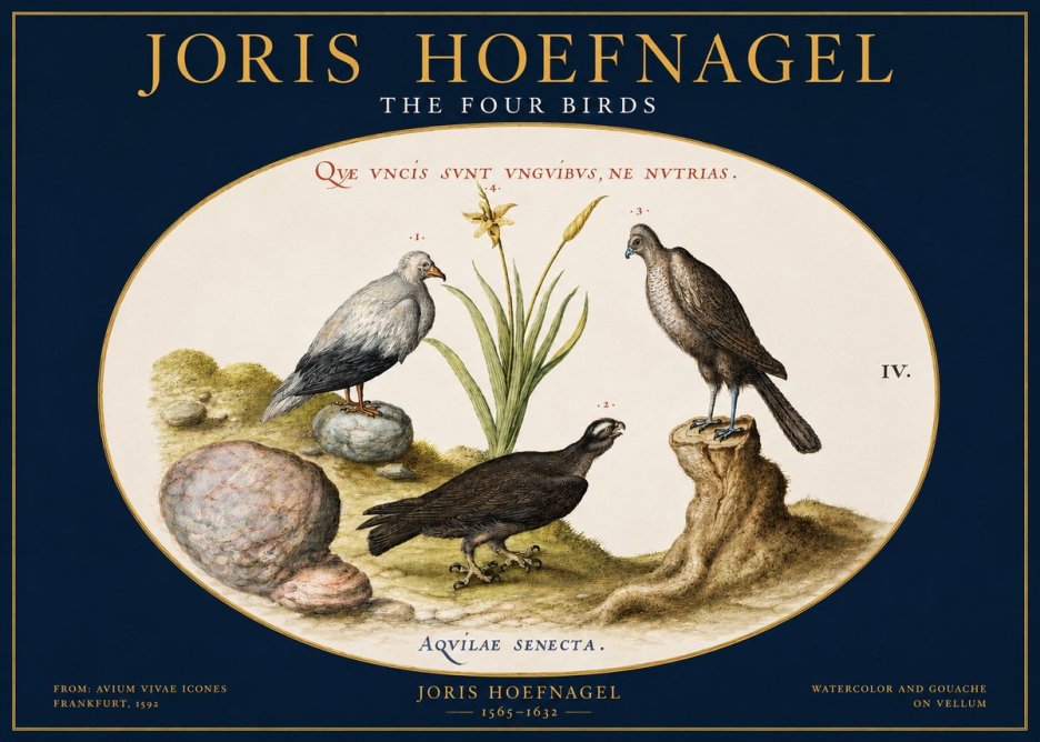 Joris Hoefnagel The Four Birds No2 - Affiche