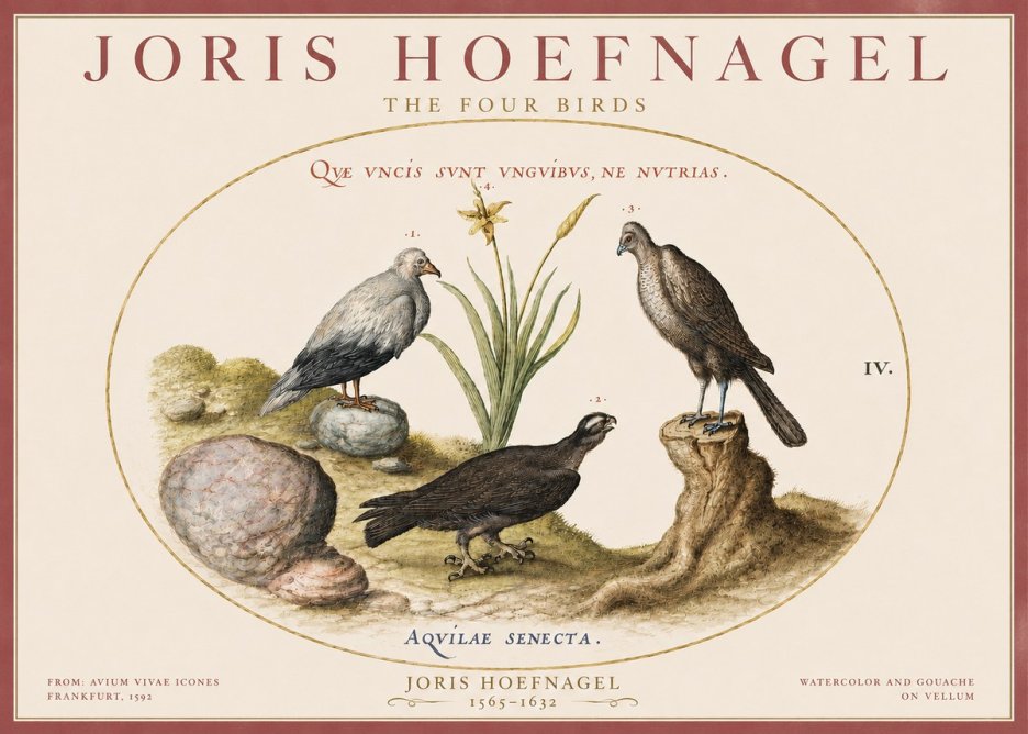 Joris Hoefnagel The Four Birds No3 - Affiche
