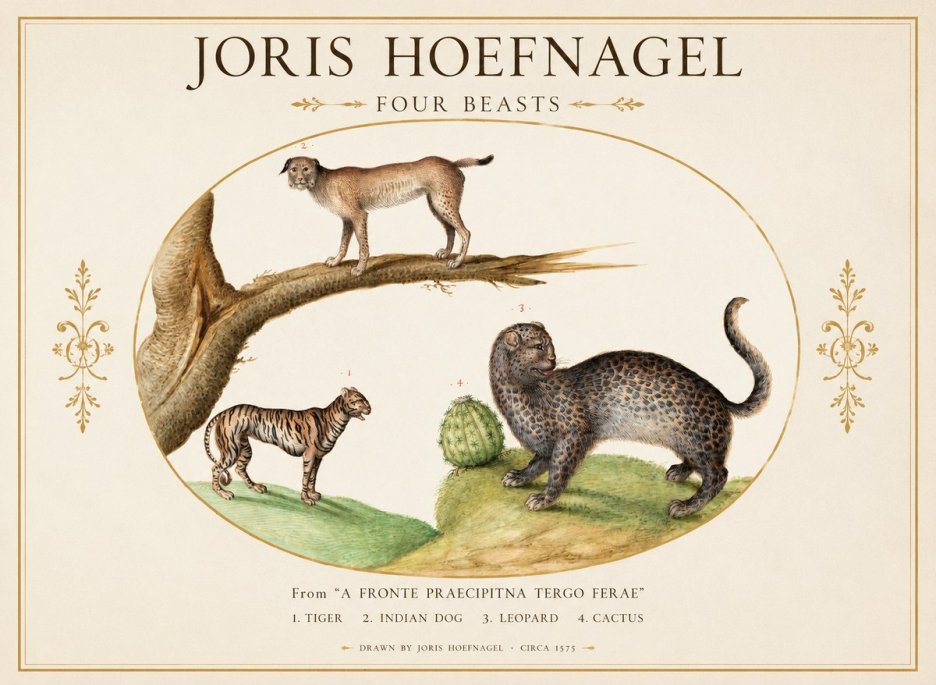 Joris Hoefnagel Four Beasts No1 - Affiche