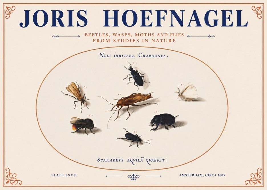 Joris Hoefnagel Scarabeus Aqvilä Qvaerit. No4 - Affiche