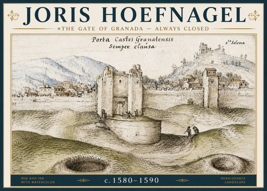 Joris Hoefnagel The Gate of Granada - Always Closed No6 - Affiche