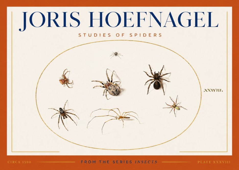 Joris Hoefnagel Studies of Spiders I No3 - Affiche