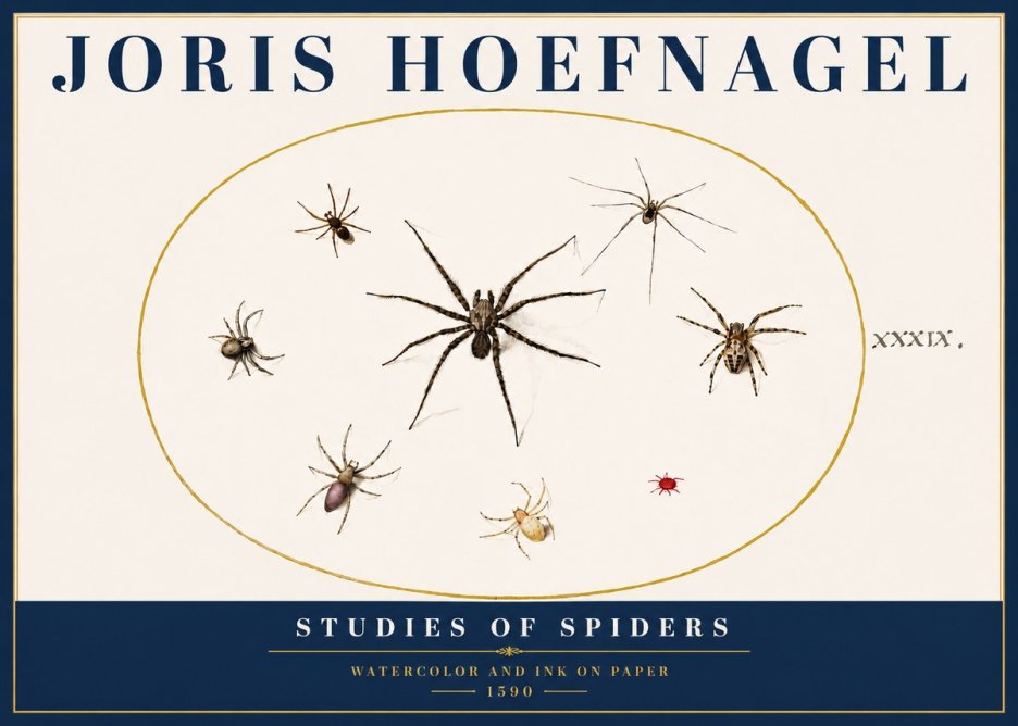 Joris Hoefnagel Studies of Spiders II No5 - Affiche