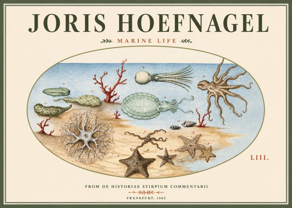 Joris Hoefnagel Marine Life No3 - Affiche