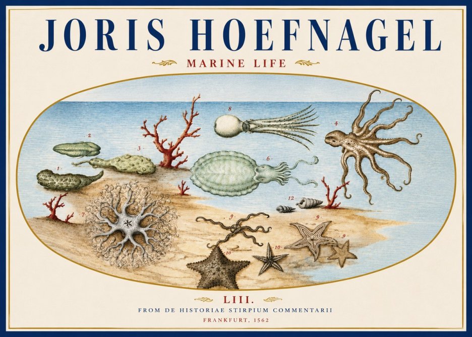 Joris Hoefnagel Marine Life No4 - Affiche