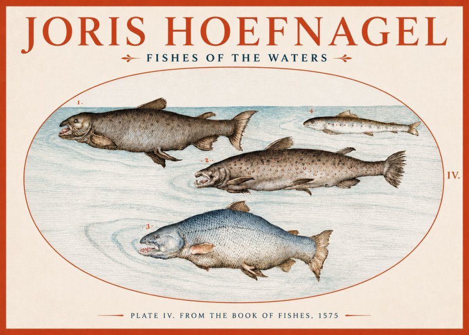 Joris Hoefnagel Fishes of the Waters I No4 - Affiche