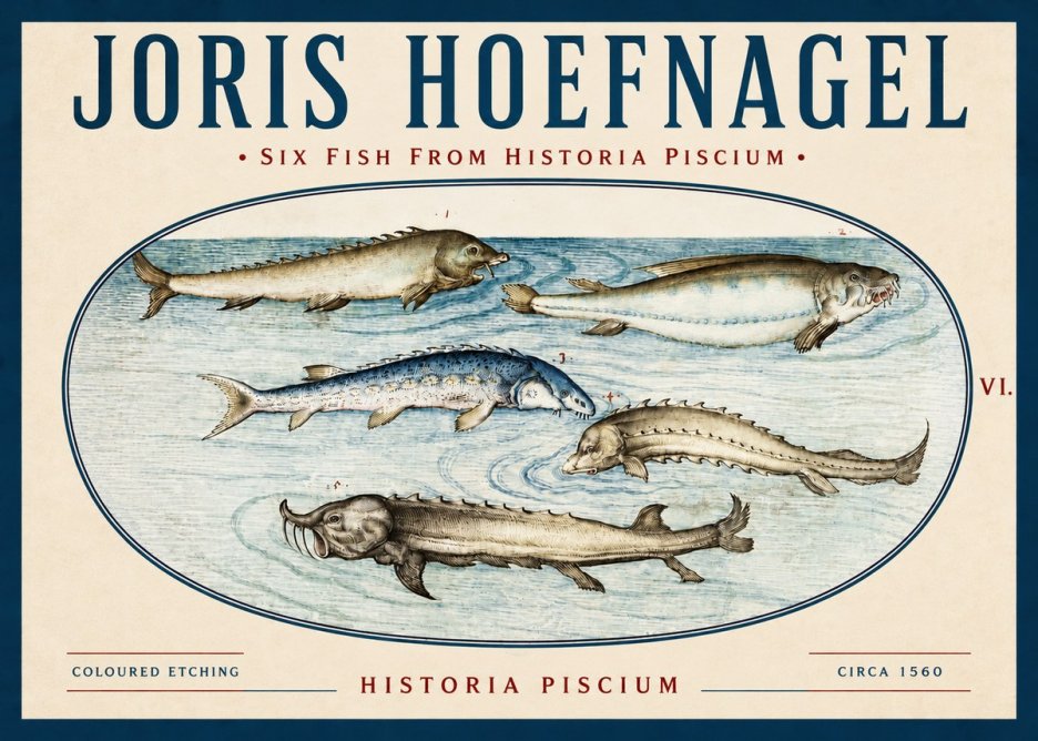 Joris Hoefnagel Fishes of Northern Waters No4 - Affiche