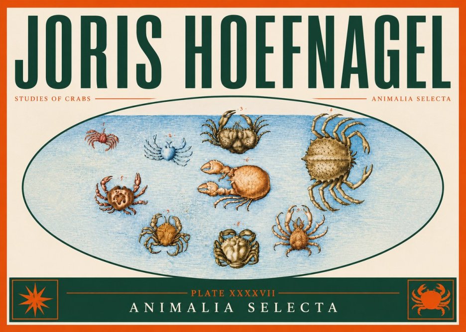Joris Hoefnagel Studies of Crabs No4 - Affiche