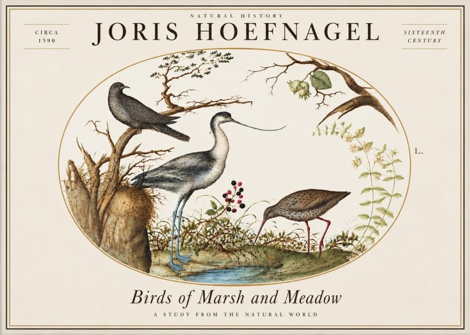 Joris Hoefnagel Birds of Marsh and Meadow No5 - Affiche