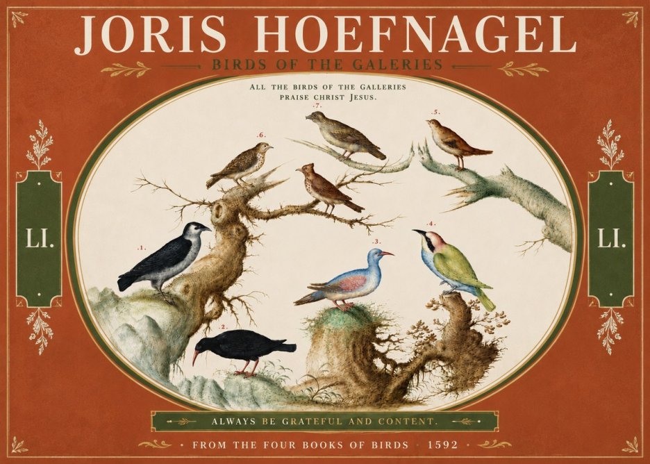 Joris Hoefnagel Birds of the Galeries No4 - Affiche