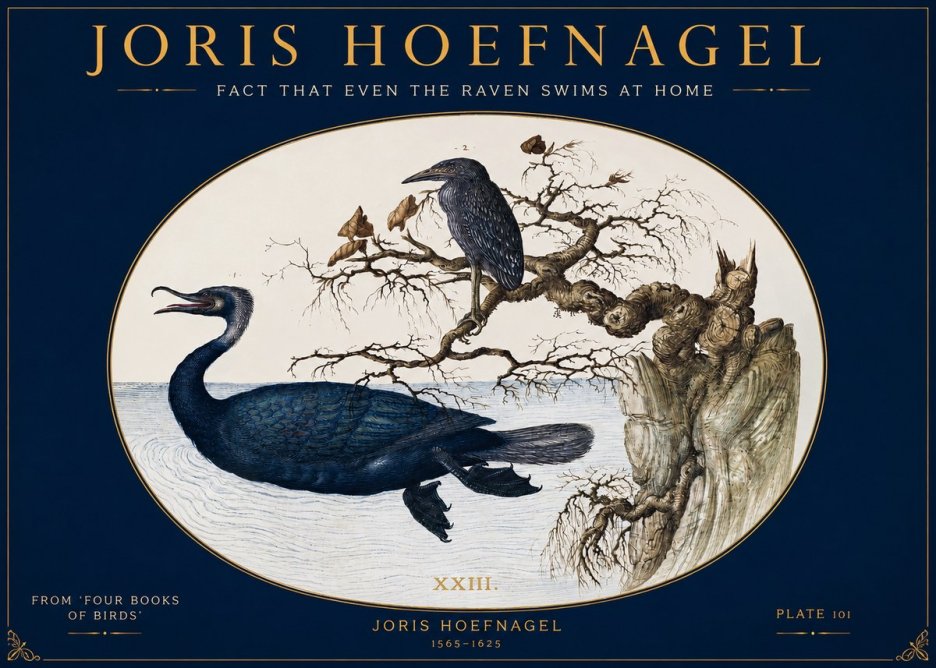 Joris Hoefnagel Fact That Even the Raven Swims at Home No2 - Affiche