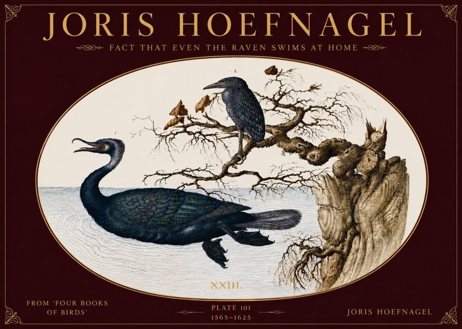 Joris Hoefnagel Fact That Even the Raven Swims at Home No5 - Affiche