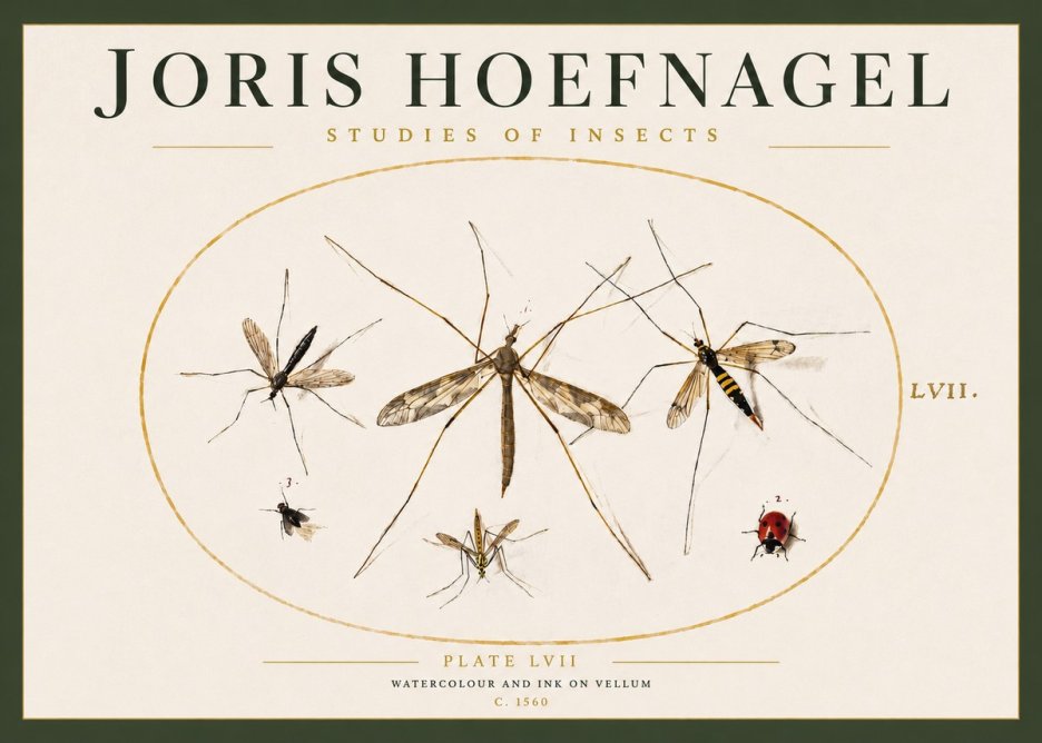 Joris Hoefnagel Studies of Insects II No3 - Affiche