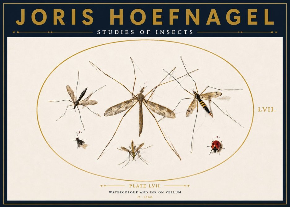 Joris Hoefnagel Studies of Insects II No4 - Affiche