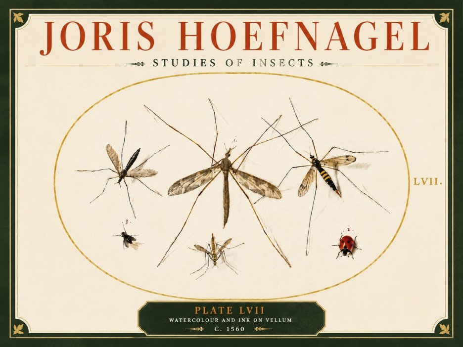 Joris Hoefnagel Studies of Insects II No6 - Affiche