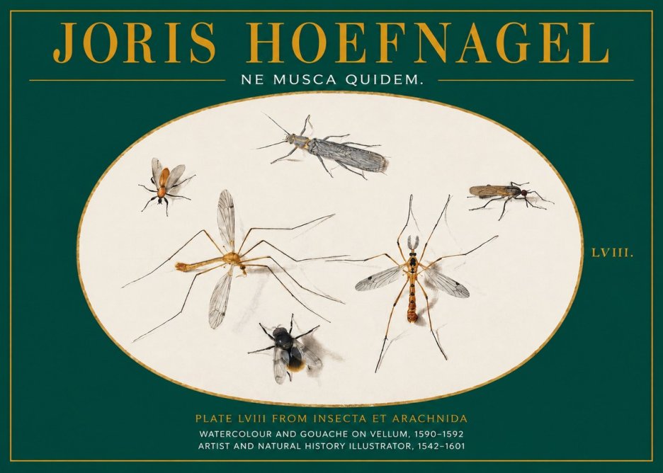 Joris Hoefnagel Plate Lviii from Insecta Et Arachnida No2 - Affiche