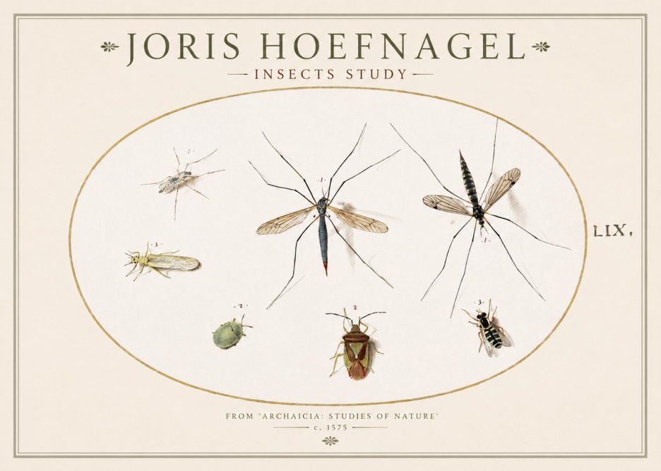 Joris Hoefnagel Insects Study I No1 - Affiche