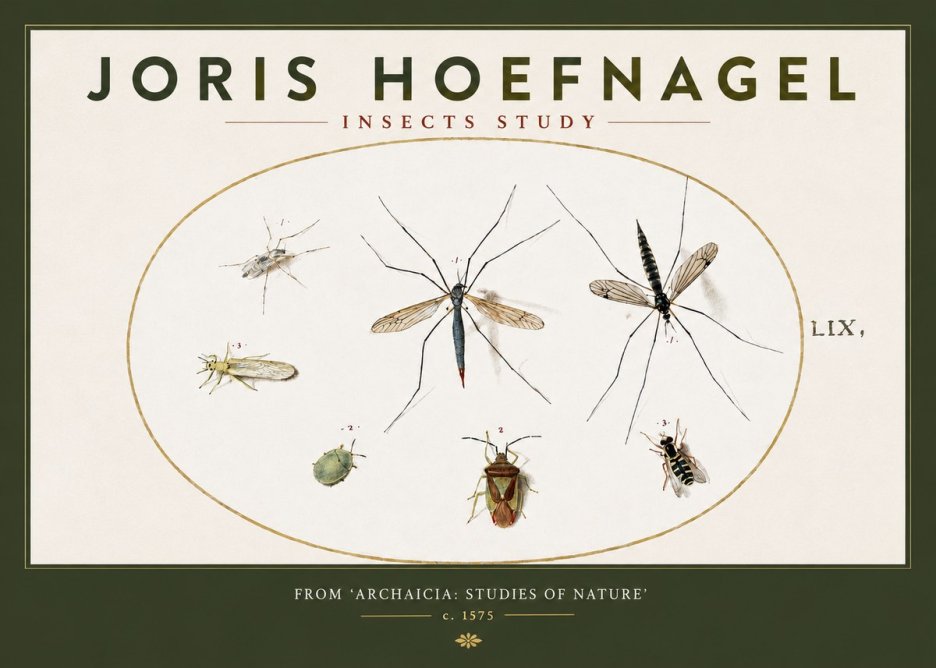 Joris Hoefnagel Insects Study I No3 - Affiche