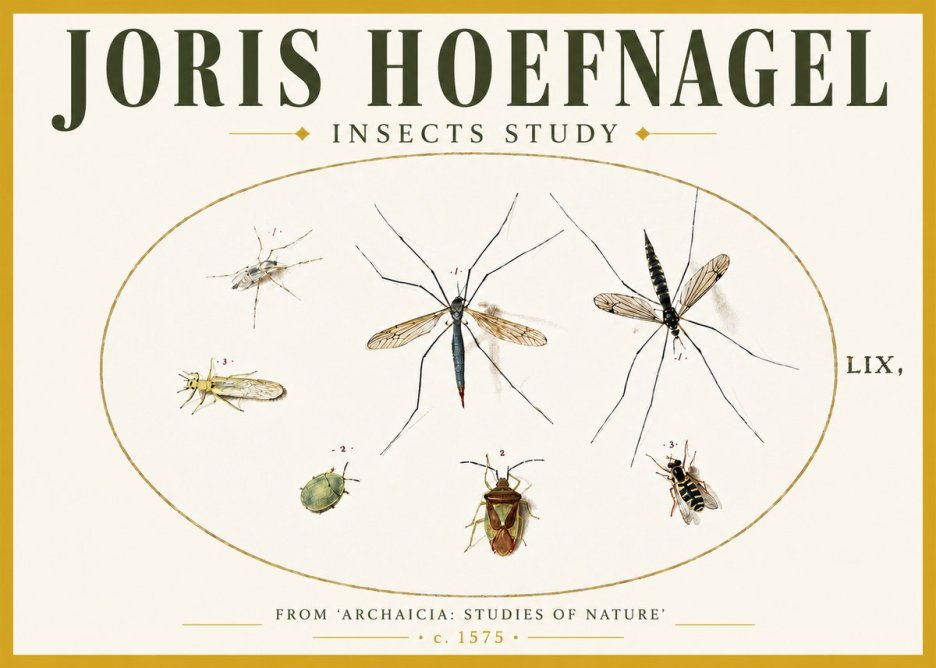 Joris Hoefnagel Insects Study I No5 - Affiche