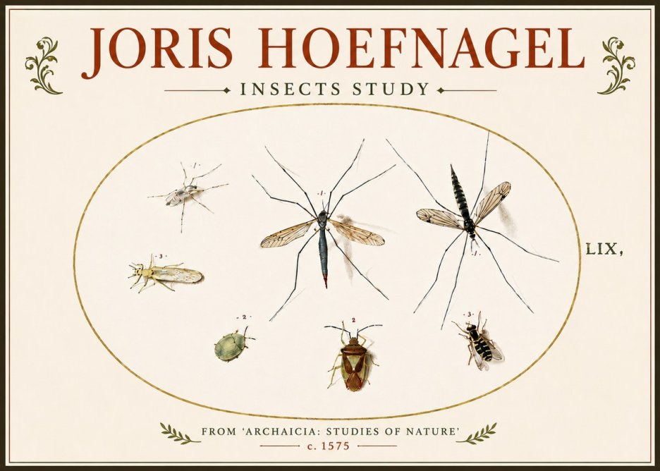 Joris Hoefnagel Insects Study I No6 - Affiche