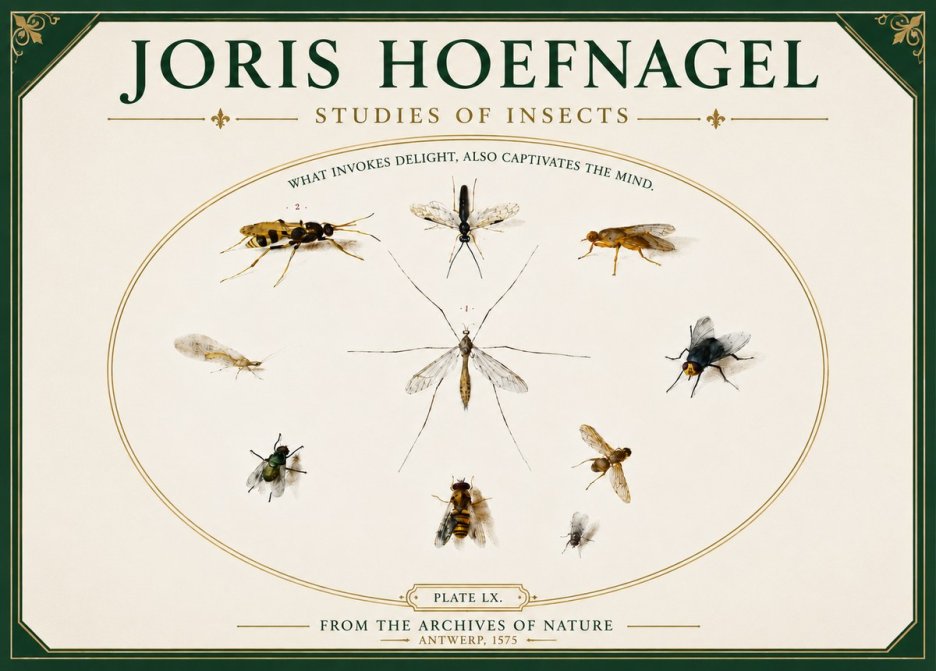 Joris Hoefnagel Studies of Insects III No5 - Affiche