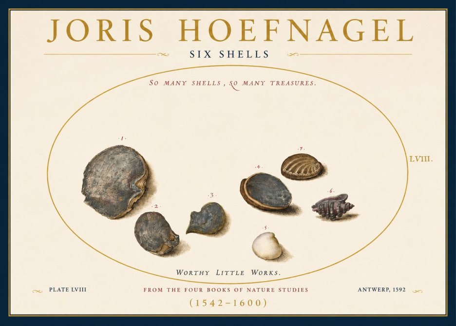 Joris Hoefnagel Six Shells No3 - Affiche