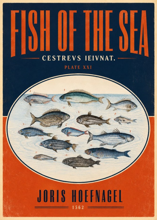 Joris Hoefnagel Fish of the Sea - Cestrevs Ieivnat. Plate Xxi No4 - Affiche
