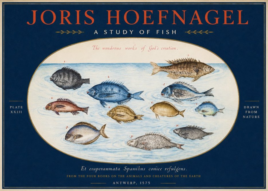 Joris Hoefnagel A Study of Fish No2 - Affiche