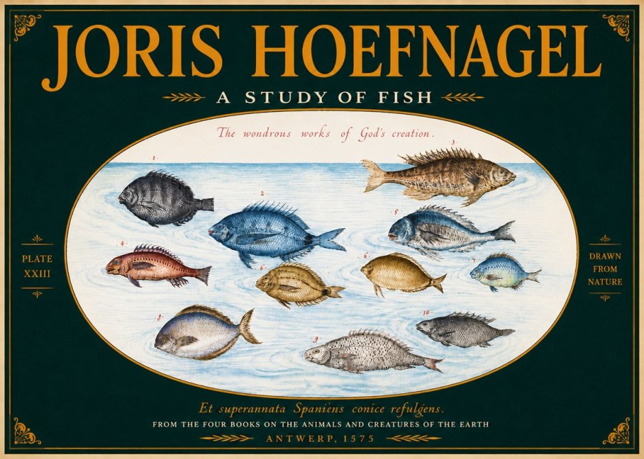 Joris Hoefnagel A Study of Fish No4 - Affiche