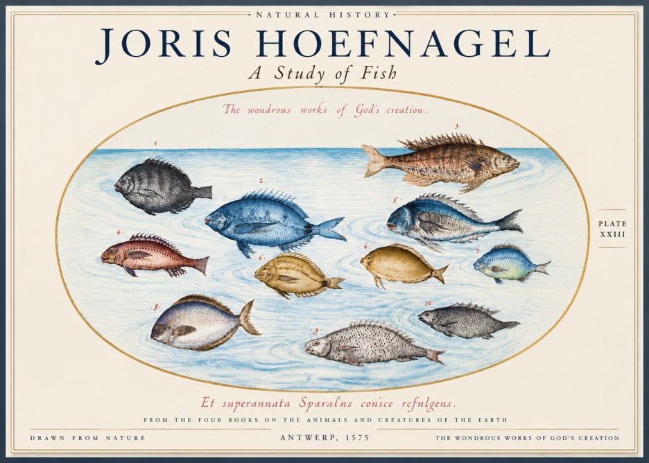 Joris Hoefnagel A Study of Fish No6 - Affiche