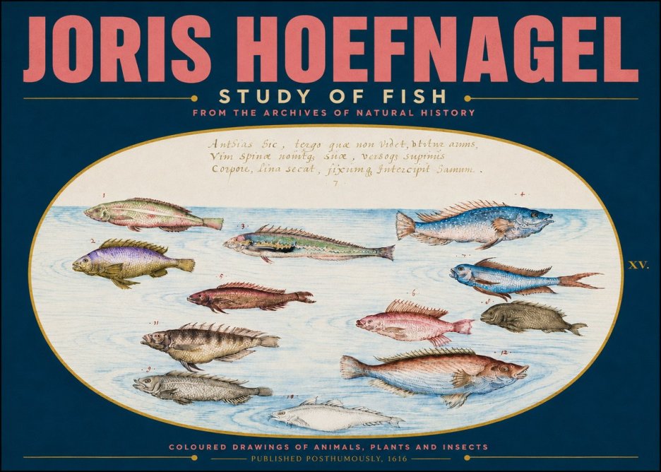 Joris Hoefnagel Study of Fish No4 - Affiche